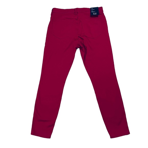 NWT GAP Midrise Super Skinny Denim Leggings in Cranberry Size 6/28 - Picture 3 of 11